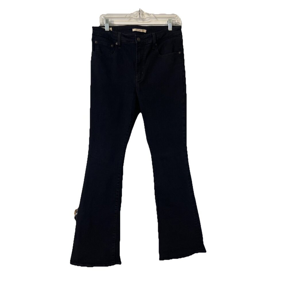 Levis Jeans Womens 32 Black 726 Flare High Rise Slim Premium Stretch‎ Denim